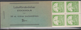 1945. SVERIGE LOKALFÖRSENDELSER STOCKHOLM. 4 ÖRE In Complete Booklet With 50 Stamps. () - JF424689 - Local Post Stamps