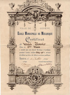 VP18.222 - Suisse - Ville De GENEVE 1895 - Ecole Municipale De Mécanique / Certificat ( Lampe ) - Mr Adolphe BONVIER - Diploma & School Reports