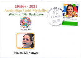 (2 A 15) 2020 Tokyo Summer Olympic - Australia Gold Medal FDI Cover Postmarked NSW Parramatta (swimming) With Wrong Date - Estate 2020 : Tokio