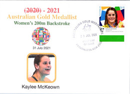 (2 A 15) 2020 Tokyo Summer Olympic - Australia Gold Medal FDI Cover Postmarked NSW Parramatta (swimming) With Wrong Date - Zomer 2020: Tokio
