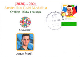 (2 A 15) 2020 Tokyo Summer Olympic - Australia Gold Medal FDI Cover Postmarked NSW Parramatta (cycling) With Wrong Date - Eté 2020 : Tokyo