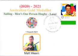 (2 A 15) 2020 Tokyo Summer Olympic - Australia Gold Medal FDI Cover Postmarked NSW Parramatta (sailing) With Wrong Date - Zomer 2020: Tokio