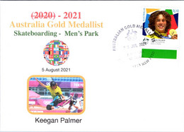 (2 A 15) 2020 Tokyo Summer Olympic - Australia Gold Medal FDI Cover Postmarked NSW Parramatta (skateboarding) Wrong Date - Zomer 2020: Tokio