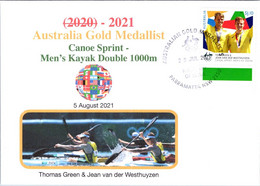 (2 A 15) 2020 Tokyo Summer Olympic - Australia Gold Medal FDI Cover Postmarked NSW Parramatta (canoe Kayak) Wrong Date - Zomer 2020: Tokio