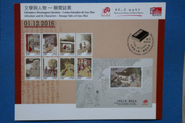 AA15   CHINA CARTE COMMEMORATIVE TIMBRE  LIAO ZHAI 2016 FILATELIA CURIOSITE - Cartas