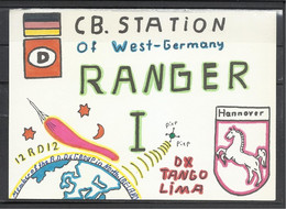 Germany, CB Station Ranger, Hannover, 1985, Hand Drawn. - CB