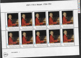Nederland 2021-1   Wolfgang Amadeus Mozart  1756-1791  Vel-sheetlet     Postfris/mnh/sans Charniere - Non Classés
