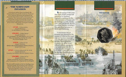 50th.ANNIVERSARY OF  THE  D--DAY LANDINGS WITH  FIFTY PENCE COMMEMORATIVE COIN. - Maundy Sets & Herdenkings