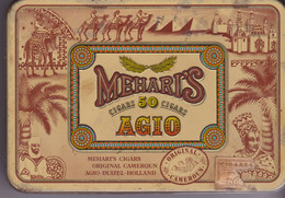 MÉHARIS  AGIO  50 CIGARS ORIGINAL   BELLE BOITE MÉTAL - Contenitore Di Sigari