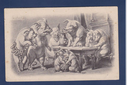 CPA Cochon Pig Caricature Satirique Non Circulé Surréalisme Position Humaine - Pigs