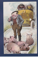 CPA Cochon Pig Caricature Satirique Non Circulé Surréalisme Position Humaine Voiture Automobile - Cochons