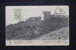 GRECE - Affranchissement Surchargé Sur Carte Postale De Salonique En 1918 Pour La France - L 106273 - Covers & Documents