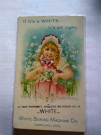 Large Cromo No Postcard.13*8 Cmt.white Sewing Machine.around. 1890/905 Better Condition .young Girl.spanish Ovpt. - Cleveland