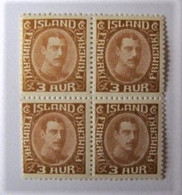 ISLANDE - Bloc De 4 Timbres - Christian X - 1931 - Unused Stamps