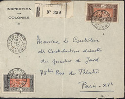 Inspection Des Colonies Recommandé Porto Novo 18 FEV 38 YT 53 + 96 CAD Porto Novo Dahomey 18 FEV 38 - Cartas & Documentos