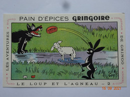 BUVARD BLOTTING PAPER PAIN D’ÉPICES GRINGOIRE LE LOUP ET L'AGNEAU FABLE 2 ILL. COQ - Alimentaire