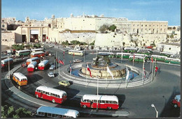 MALTE – VALLETTA « The Triton Fountain And The Bus Terminus » - Malta