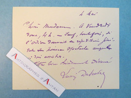 Lucien DESCAVES écrivain à Jane Catulle Mendès - Odéon - Carte Lettre Autographe - Handtekening