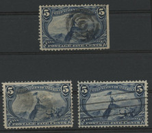 USA N° 288 / N° 132 (x3) Value 60 € 5c Frémont / Rocky Mountains. Used - Gebruikt