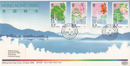 Hong Kong 1988 FDC Sc #523-#526 Indigenous Trees, Unaddressed - FDC