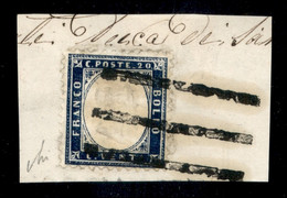 Antichi Stati Italiani - Toscana - 1862 - Muto Di Arezzo (R2) - Frammento Con 20 Cent (2) - Unica Impronta Nota Sulla Pr - Autres & Non Classés