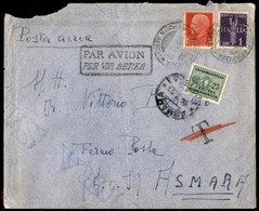 Colonie - Eritrea - Segnatasse - Fermo Posta - 25 Cent (29 - Segnatasse) - Aerogramma Da Torino A Asmara Del 9.1.30 - Sonstige & Ohne Zuordnung