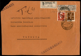 RSI - Usi Tardivi - Posta Aerea - Frontespizio Di Raccomandata Da Valdobbiadene A Venezia Del 11.7.44 Con Affrancatura M - Other & Unclassified