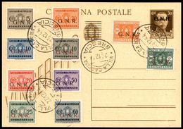 RSI - G.N.R. Brescia - Segnatasse - (47/56 - I Tipo) - 10 Valori Usati Su Cartolina Postale (102) A Villacarcina Il 28.1 - Sonstige & Ohne Zuordnung