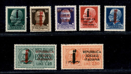 RSI - Provvisori - Genova - 1944 - Emissione Completa - 7 Valori (491/495 + Espressi 21/22) - Gomma Integra - Other & Unclassified