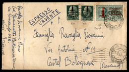 RSI - Provvisori - Genova - 1,25 Lire Espresso (21 - Pos. 47) + Coppia Del 25 Cent (491 - Roma) - Busta Da Novi A Castel - Sonstige & Ohne Zuordnung