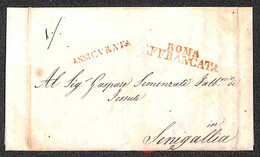 Italia - Prefilateliche - Roma Affrancata + Assicurata (entrambi In Rosso) - Lettera Per Senigallia Del 28.5.46 - Tasse  - Sonstige & Ohne Zuordnung