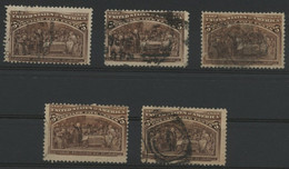 USA N° 234 / N° 85 (x5) Value 37.5 € 5c Columbus. Used - Used Stamps