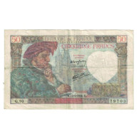 France, 50 Francs, Jacques Coeur, 1940, P. Rousseau And R. Favre-Gilly - 50 F 1940-1942 ''Jacques Coeur''
