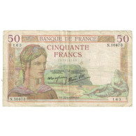 France, 50 Francs, Cérès, 1939, P. Rousseau And R. Favre-Gilly, 1939-06-22 - 50 F 1934-1940 ''Cérès''