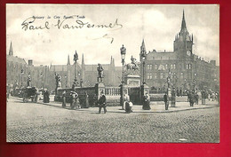 CPA Animée Angleterre Leeds Statuary In City Square - CAD 21-10-1903 Pour L. Petitfils Saint Pol En Ternoise - Leeds