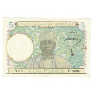 Billet, French West Africa, 5 Francs, 1942, 1942-05-06, KM:25, SUP - Estados De Africa Occidental