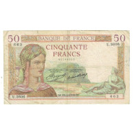 France, 50 Francs, Cérès, 1935, P. Rousseau And R. Favre-Gilly, 1935-12-19 - 50 F 1934-1940 ''Cérès''