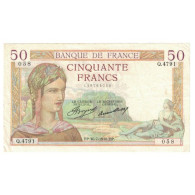 France, 50 Francs, Cérès, 1936, P. Rousseau And R. Favre-Gilly, 1936-07-16 - 50 F 1934-1940 ''Cérès''