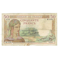 France, 50 Francs, Cérès, 1935, P. Rousseau And R. Favre-Gilly, 1935-04-25 - 50 F 1934-1940 ''Cérès''