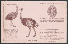 ANCIEN BUVARD VELIN D ANGOULEME N° 6 AUTRUCHE - Papelería