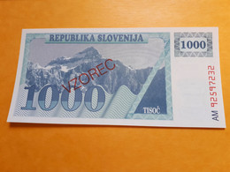 SLOVENIE 1000 TOLARJEV 1992 UNC SPECIMEN VZOREC - Slovénie