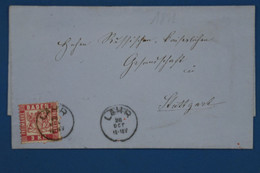 AA16 BADEN  ALLEMAGNE BELLE LETTRE 1871 PETIT BUREAU LAHR  A STUTTGART +  + AFFRANCH. PLAISANT - Brieven En Documenten