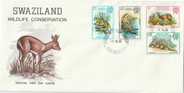 SWAZILAND - Enveloppe FDC - Wildlife Conservation, Léopard, Crocodile, Oribi, Pangolin - 1980 - Swaziland (1968-...)