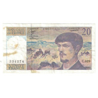 France, 20 Francs, Debussy, 1990, STROHL TRONCHE DENTAUD, TTB, Fayette:66bis.1 - 20 F 1980-1997 ''Debussy''