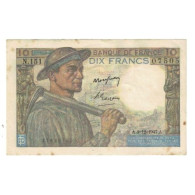 France, 10 Francs, Mineur, 1947, P. Rousseau And R. Favre-Gilly, 1947-12-04, TB - 10 F 1941-1949 ''Mineur''