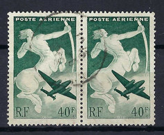 FRANCE Poste Aérienne 1946-47: Paire Du Y&T 16 Obl. CAD - 1927-1959 Afgestempeld