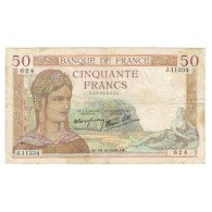 France, 50 Francs, Cérès, 1939, P. Rousseau And R. Favre-Gilly, 1939-10-19 - 50 F 1934-1940 ''Cérès''