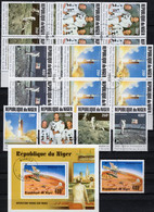 20 Years Apollo 11 Niger 1069/2,4x VB,570+Bl.16 O 34€ Weltraum-Sensation Mondlandung 1989 Astronaut USA-Flagge M/s Space - Sammlungen
