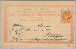 77547 - GREECE  - Postal History -  POSTCARD From ATHENS   To  ITALY  1900 - Storia Postale