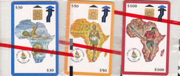 Zimbabwe, ZIM-03a, 4 And 5a, 6th All Africa Games - Blue, Orange And Red, Swimming, Hockey, Mint In Blister, 2 Scans. - Simbabwe